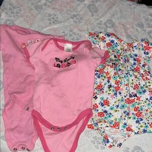 Soft Pink Bodysuit One Piece with Stretchy Fabric